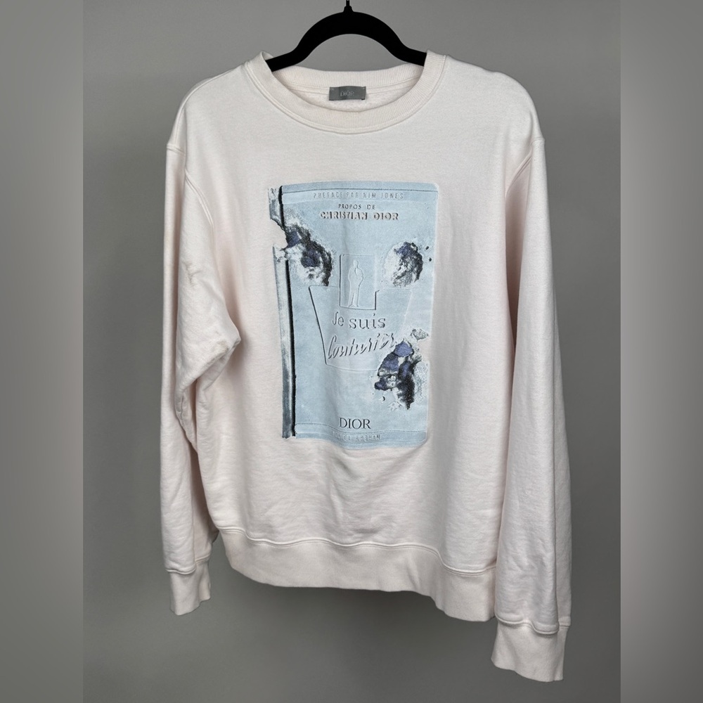 Dior Homme x Daniel Arsham Je Suis Couturier printed sweatshirt in white cotton